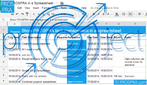 PROSPRA Spreadsheet Project screenshot